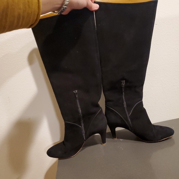 Sézane Les Souliers Black Suede Knee High Boots Portugal - Picture 11 of 11